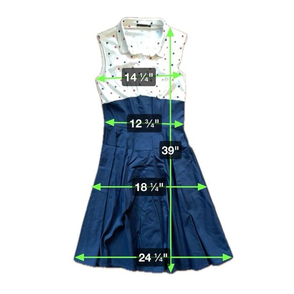 iHot Retro Vintage Style Dress Polka Dot Pin Up 50s Navy Bolero Dress Size S - Picture 7 of 7